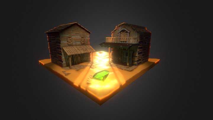 Wild West and Crystal 3D Model