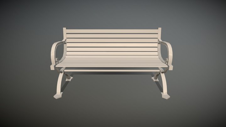 Wooden Bench 3D Model