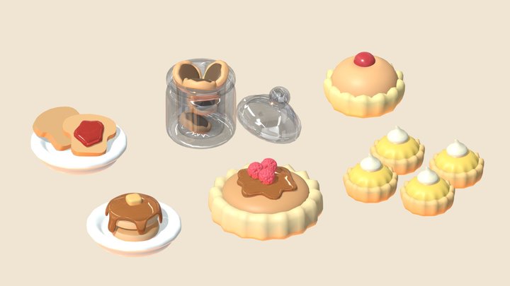 Sweet food Pack 3D Model