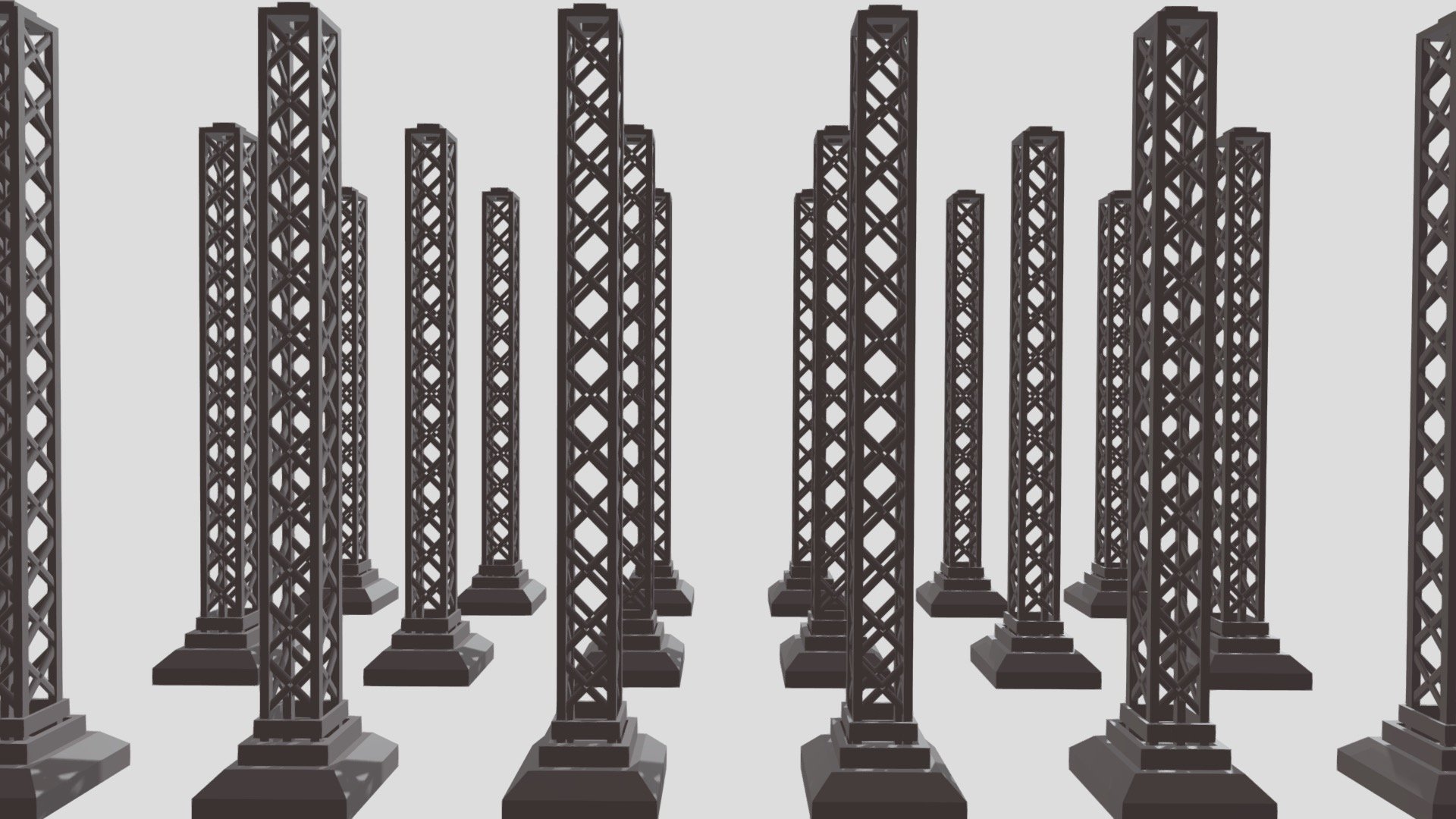 Field of truss - standing frameworks - Download Free 3D model by حُسامـ ...