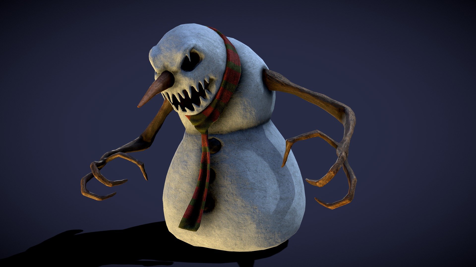 evil snowman sketch