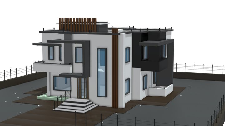 Modern luxury villa house building 3D Model