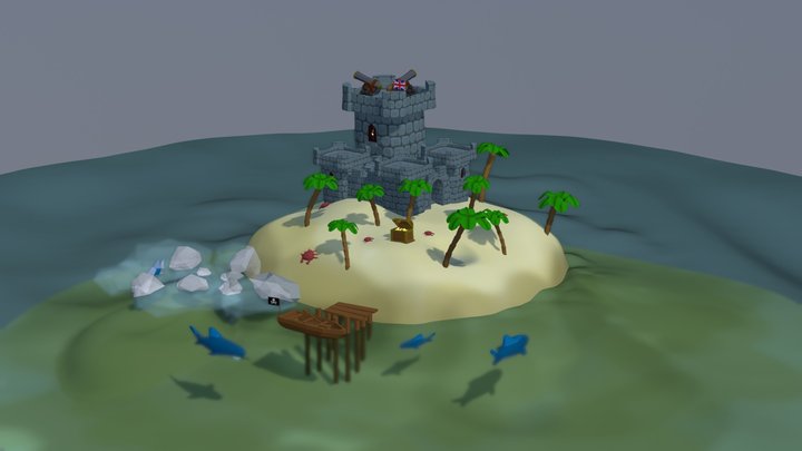 Island Diorama 3D Model