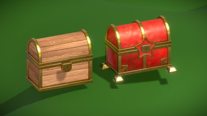 Stylized Treasure Chest 3D Model