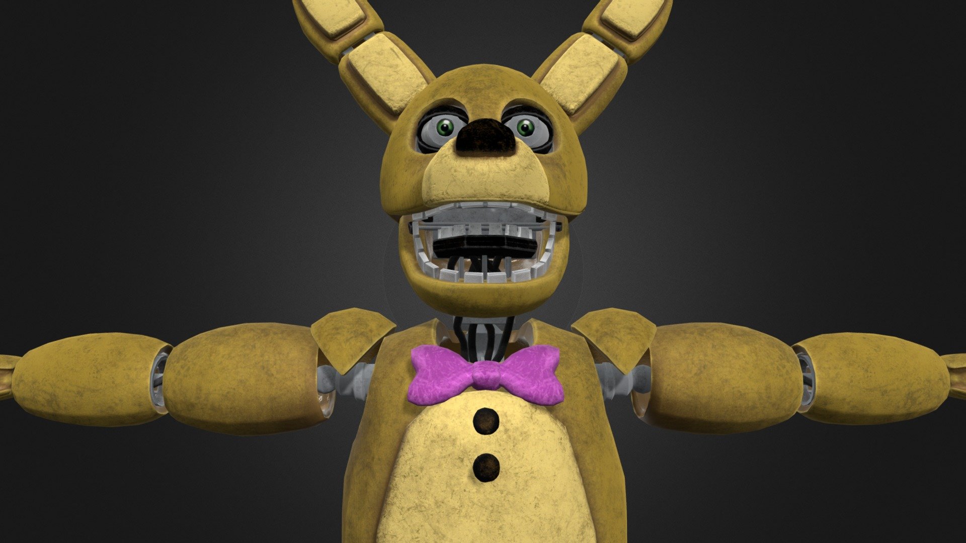 Spring Bonnie FNaF HW REMESH Download Free D Model By Captian Allen Allen Animations