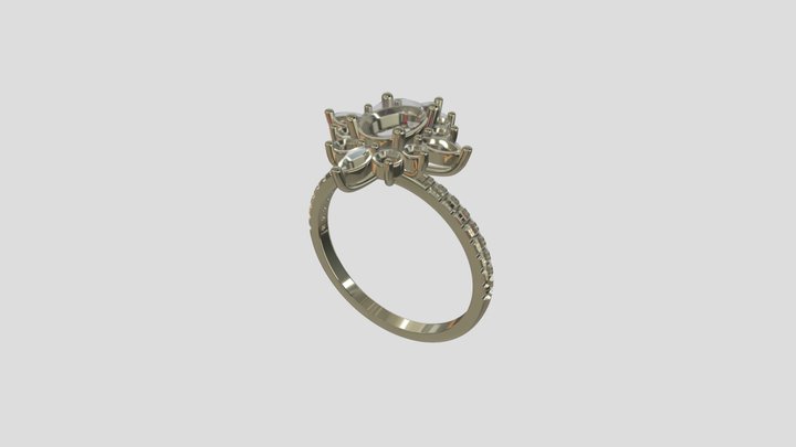 AHR032 goldring wedding engagement luxury – Free 3D Model STL