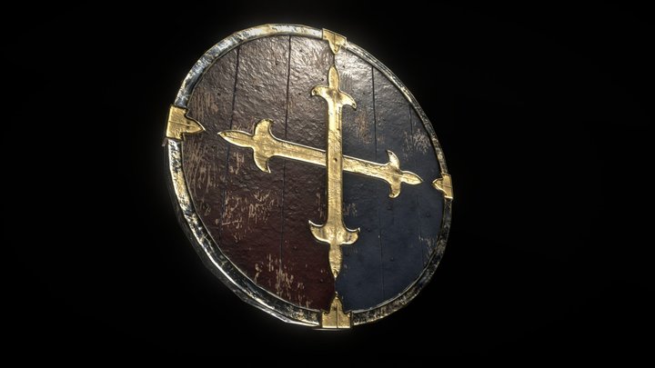 Medieval Shield (Cross) 3D Model