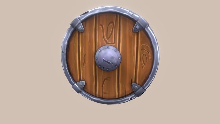 Hand-painted Shield 3D Model