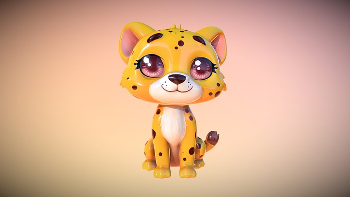 Chibi Cheetah, Chibi Guepardo 3D Model