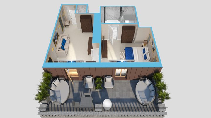 Terrace Suite DBL 3D Model