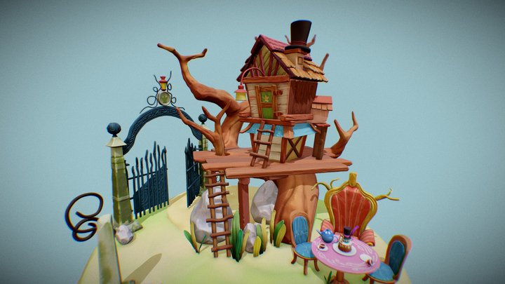 Treehouse - DAE - Alice in wonderland 3D Model
