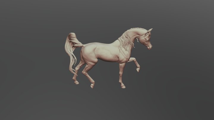 Horse sculpture model 3D print model 3D Model