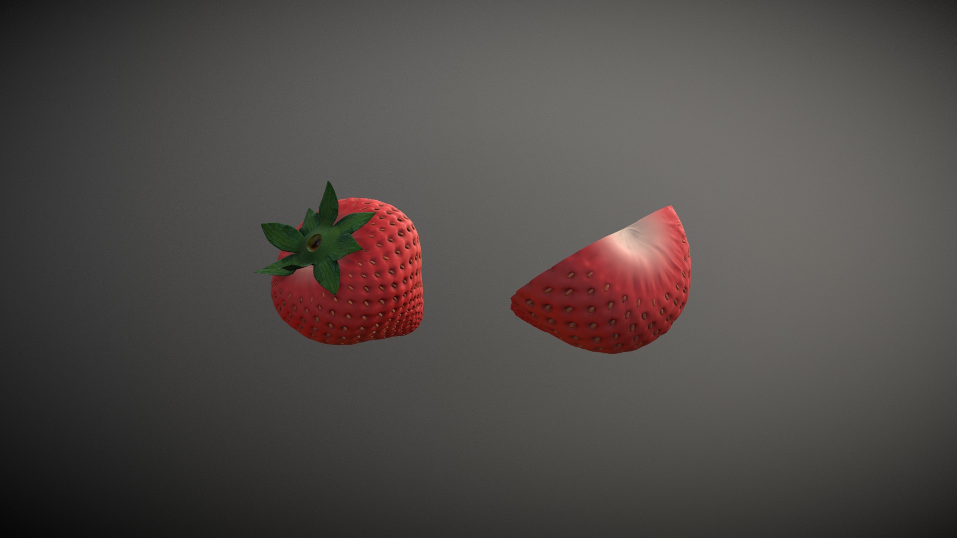 3D model Strawberry - This is a 3D model of the Strawberry. The 3D model is about a couple of strawberries.