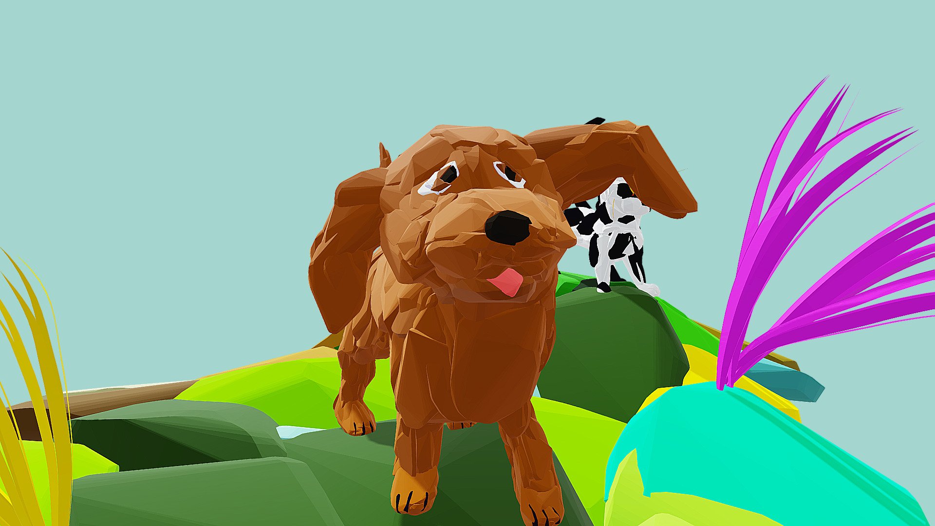 Dachsund abd cat friends