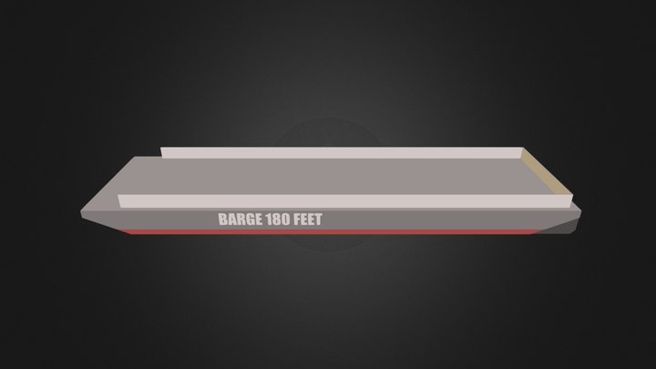 180 feet Flat Top Barge 3D Model