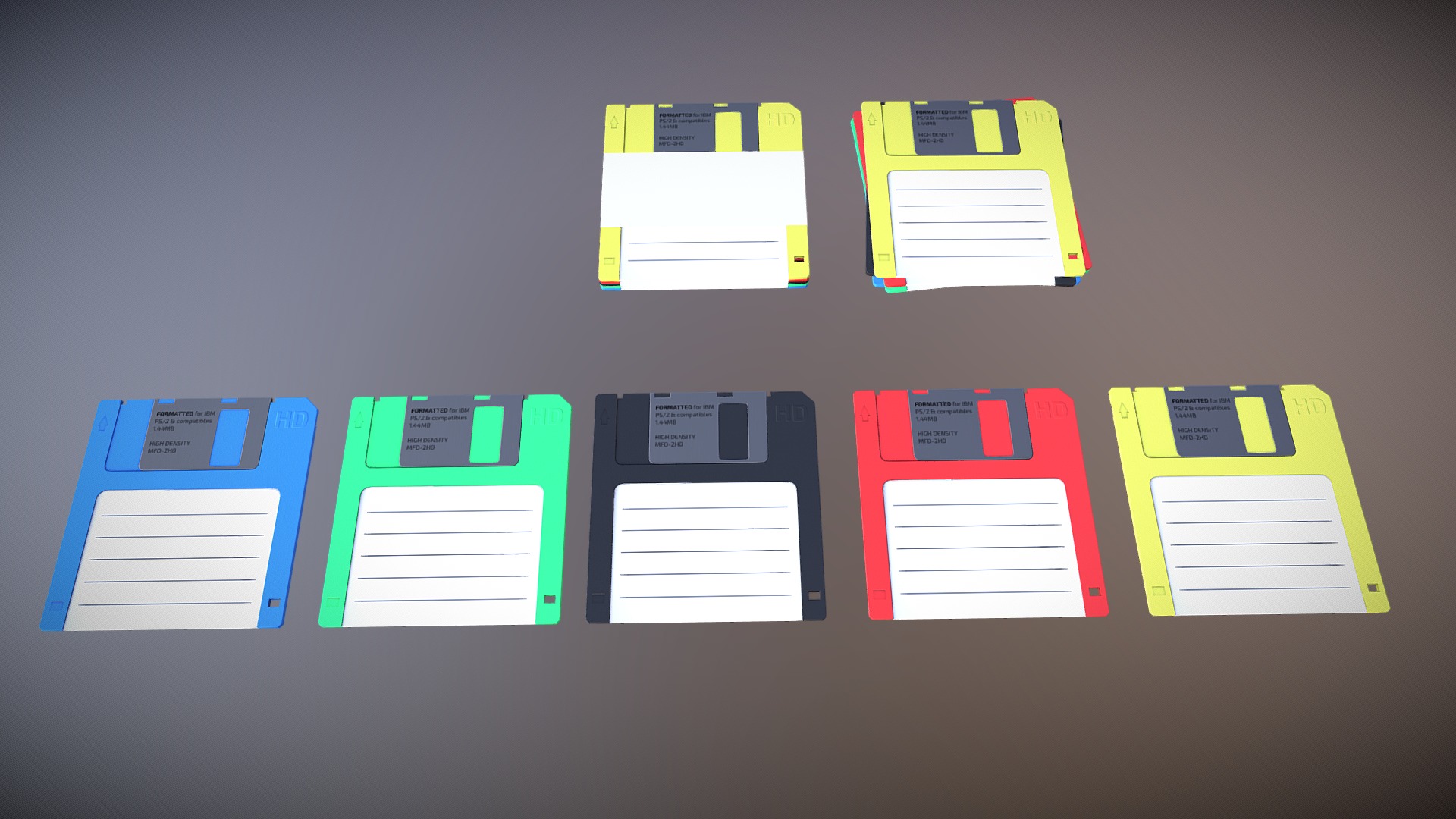 3D model Floppy disk (diskette) - This is a 3D model of the Floppy disk (diskette). The 3D model is about graphical user interface.