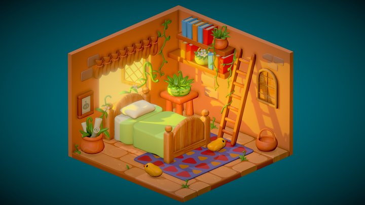 Cute Cozy Room 3D Model