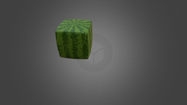 Cube Watermelon 3D Model