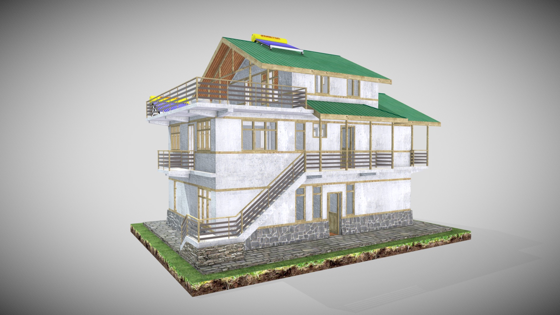 3D model Puran Residence - This is a 3D model of the Puran Residence. The 3D model is about a model of a house.