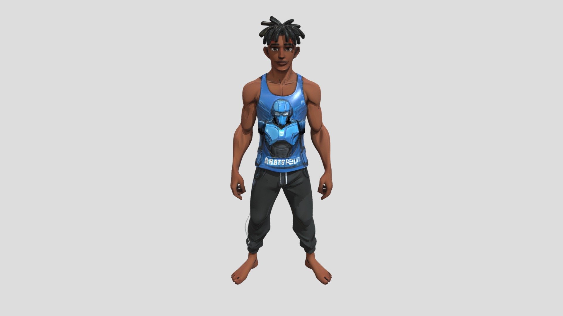 A standing cartoon boy — Sketchfab embed 3D viewer