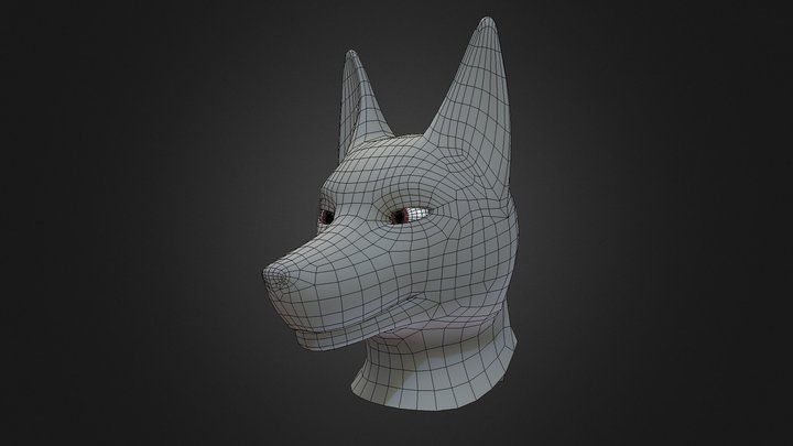 Base Head Furry Wolf 3D Model