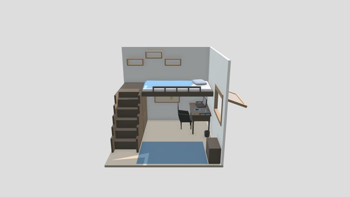 Bedroom - Low Poly 3D Model