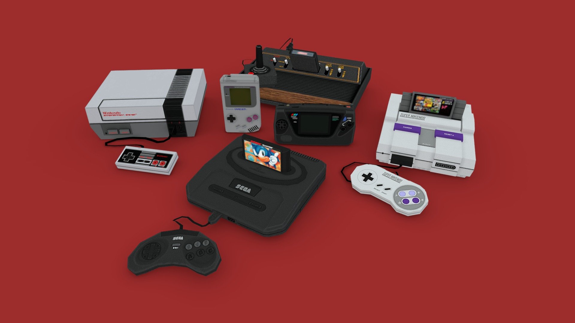 Video Game Consoles - 3D model by Unconid [d90b89c] - Sketchfab