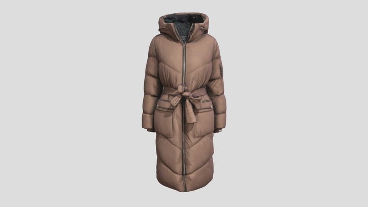 Long Duvet Winter Coat 3D Model