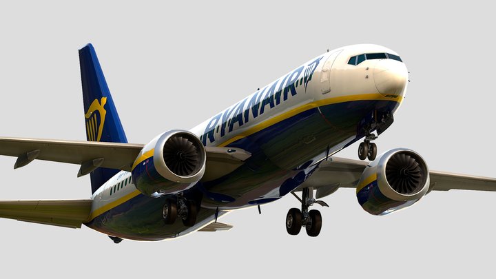 Boeing 737-8200 MAX (Ryanair) 3D Model