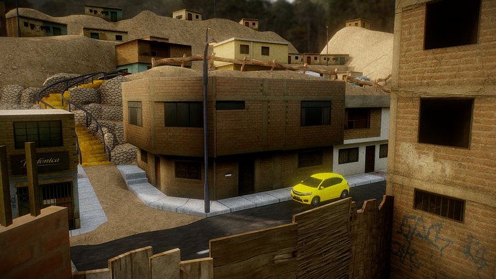 Popular Streets of Lima | PS1 Environment 3D Model