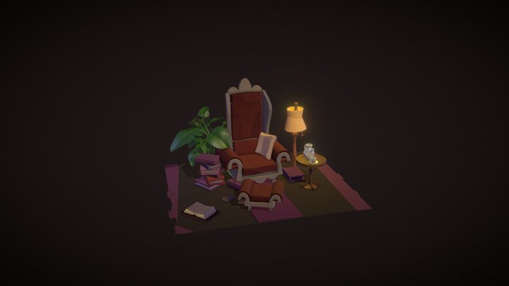 Old chair props 3D Model