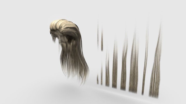 Blonde Hair 3D Model