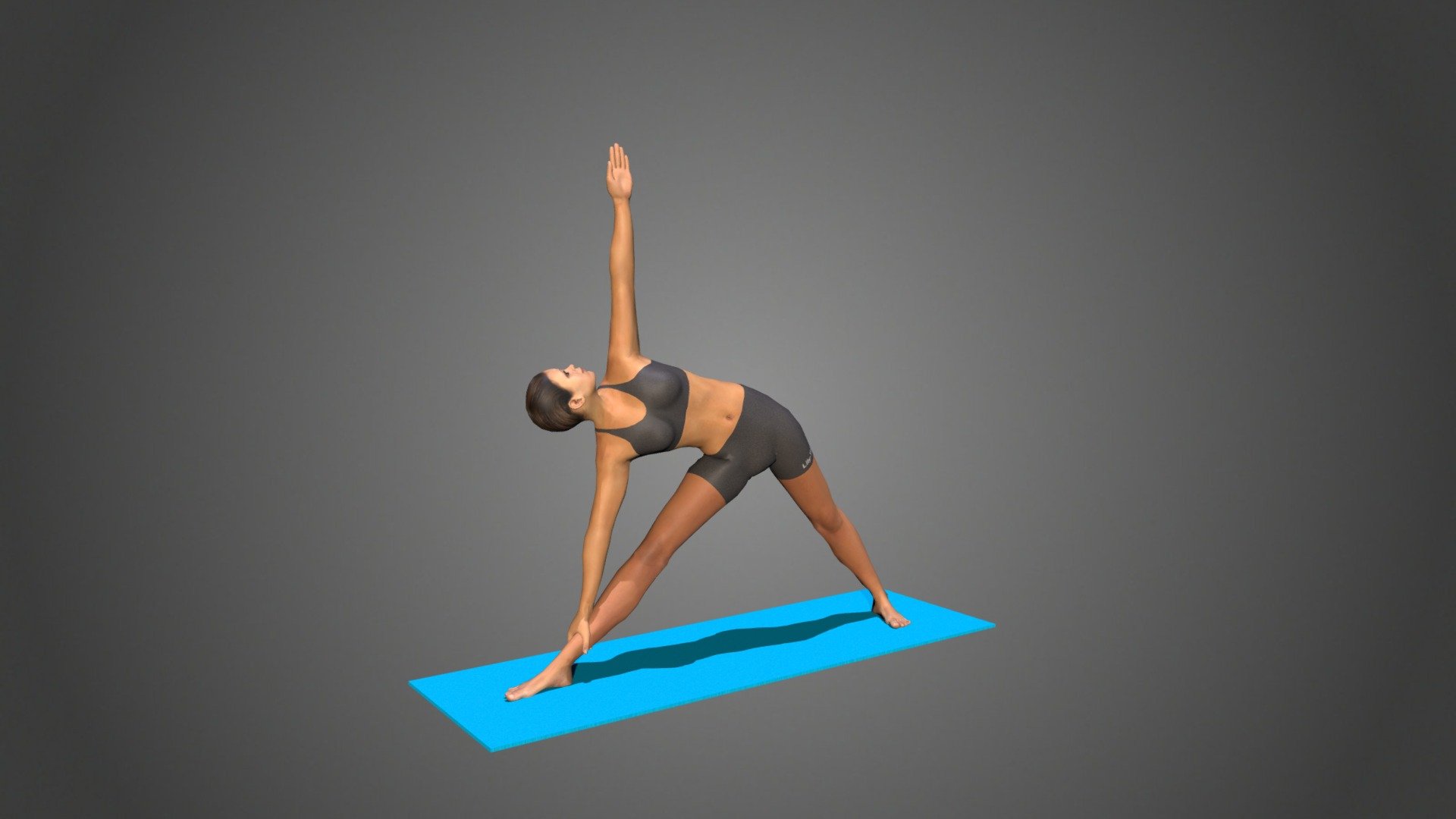 Yoga Pose Utthita Trikonasana — Sketchfab embed 3D viewer