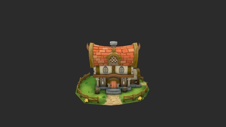 Hand painted House 3D Model