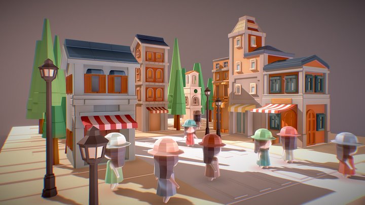 Italy Village Stylized 3D Model