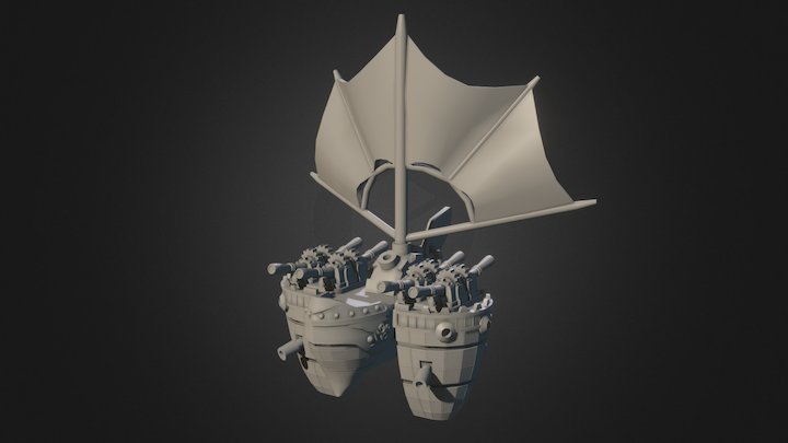 Pimped out Coastal Ship 3D Model