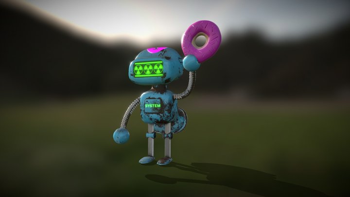 Cute Mini Robot 3D Model