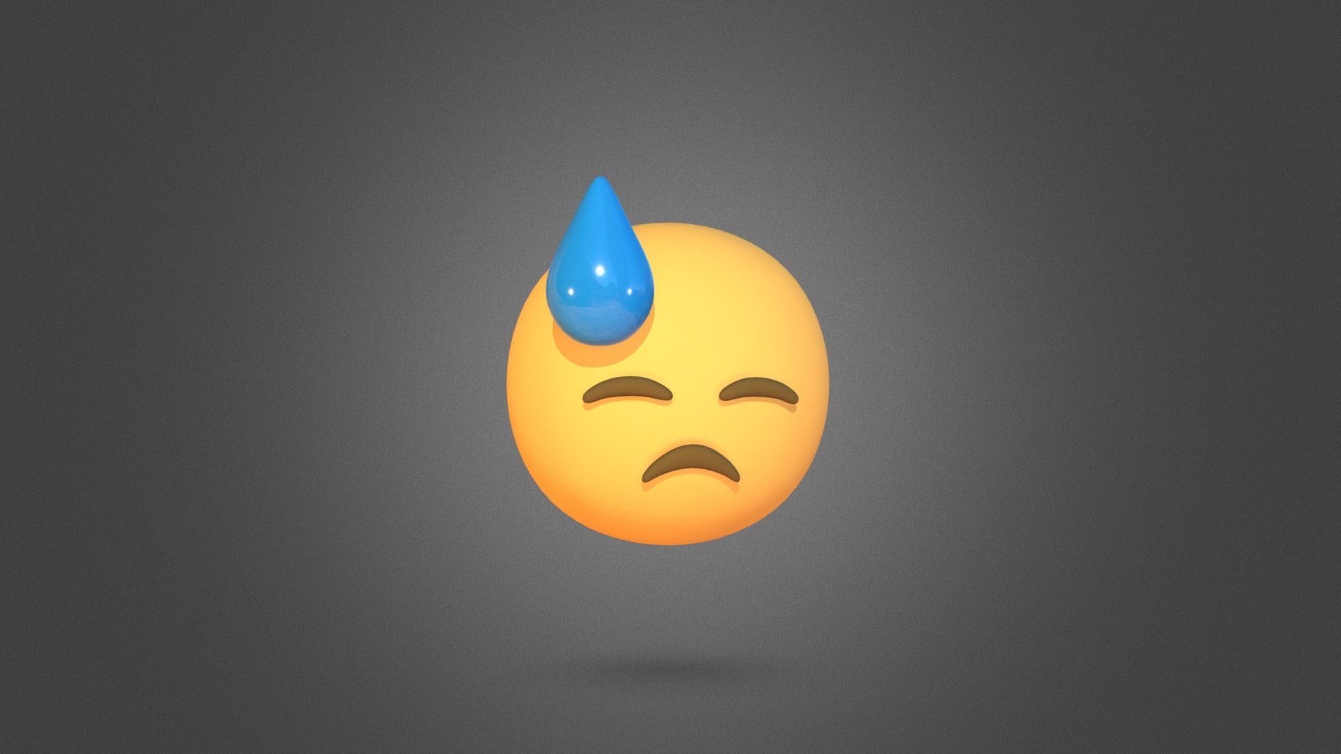 Downcast Face with Sweat Emoji - Buy Royalty Free 3D model by ...