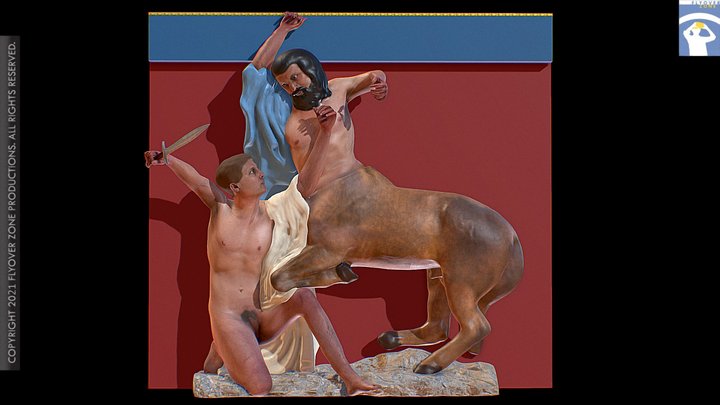3D rendering of Metope South 08 Restored (Parthenon)