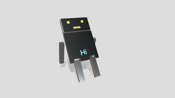 Cubical robot (Animated) 3D Model