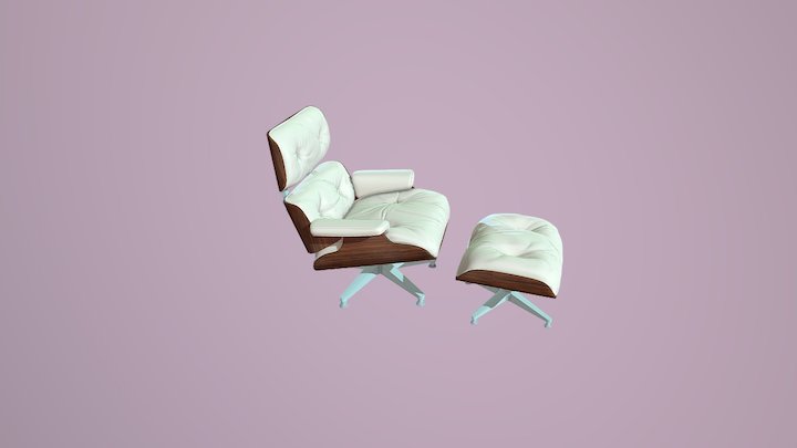 Comfortable Chair With Footrest 3D Model