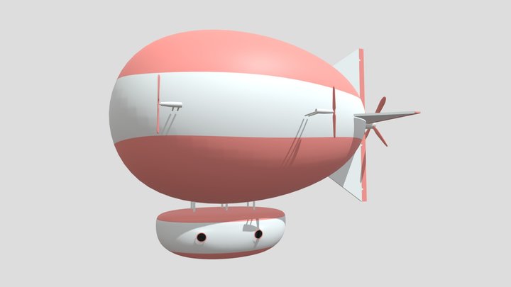 Cartoon Airship 3D Model