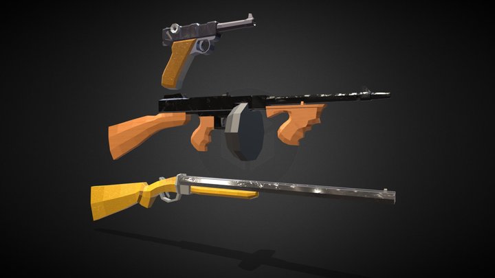 Weapons Low Poly 3D Model