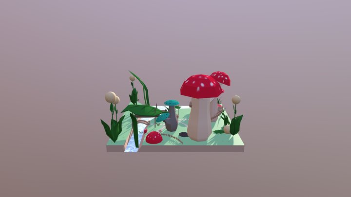 Mushroom Village 3D Model