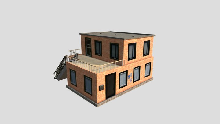 Low Poly Japan Building 3D Model