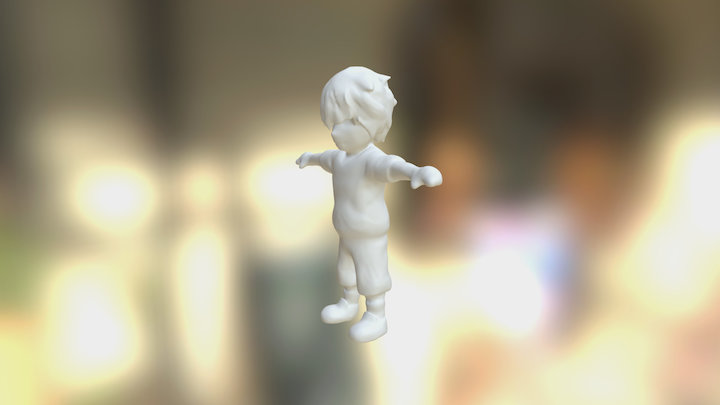 Little Chibi Kid 3D Model