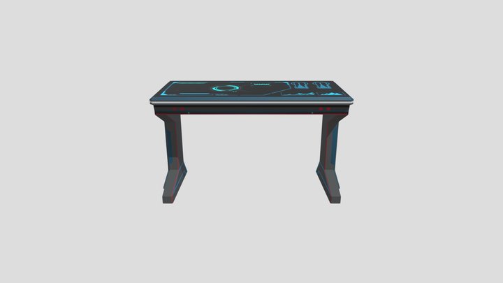 Sci Fi Lowpoly Student Desk – Free 3D Model STL