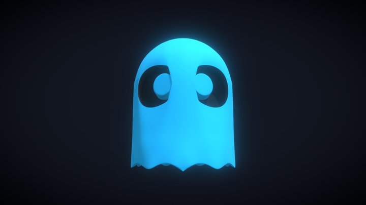 Pacman Ghost blue 3D Model