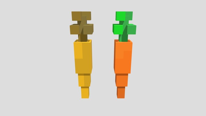 3d Minecraft Carrots 3D Model