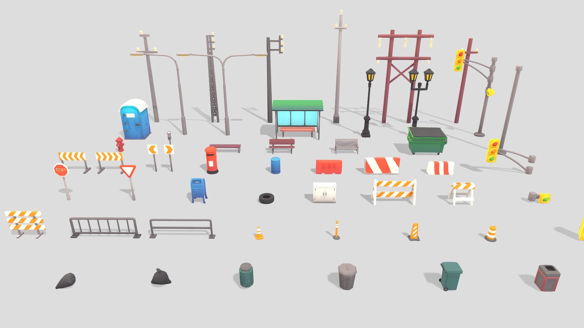 Stylized Low poly Urban Props 01 - 3D model by Creative Trio ...